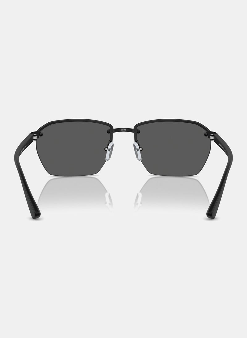 Armani Exchange Semi-Rimless Square Sunglasses 0AX2048S 59 600087 - Image 3